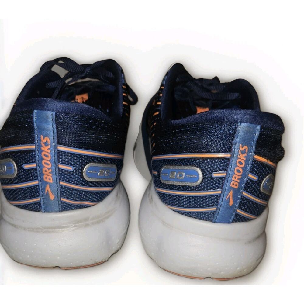 Brooks Glycerin 20 Running Shoes Men’s Size 10 2E Wide Navy Blue Orange Sneakers - Picture 6 of 8